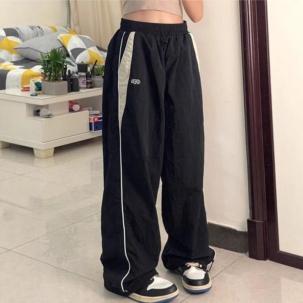 Sports Cool Street Elastic High Waist Loose Wide Casual Pants