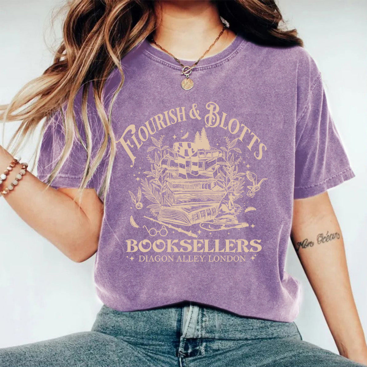 Women's Cotton Washed Round Neck Loose Sleeves Women's T-shirt