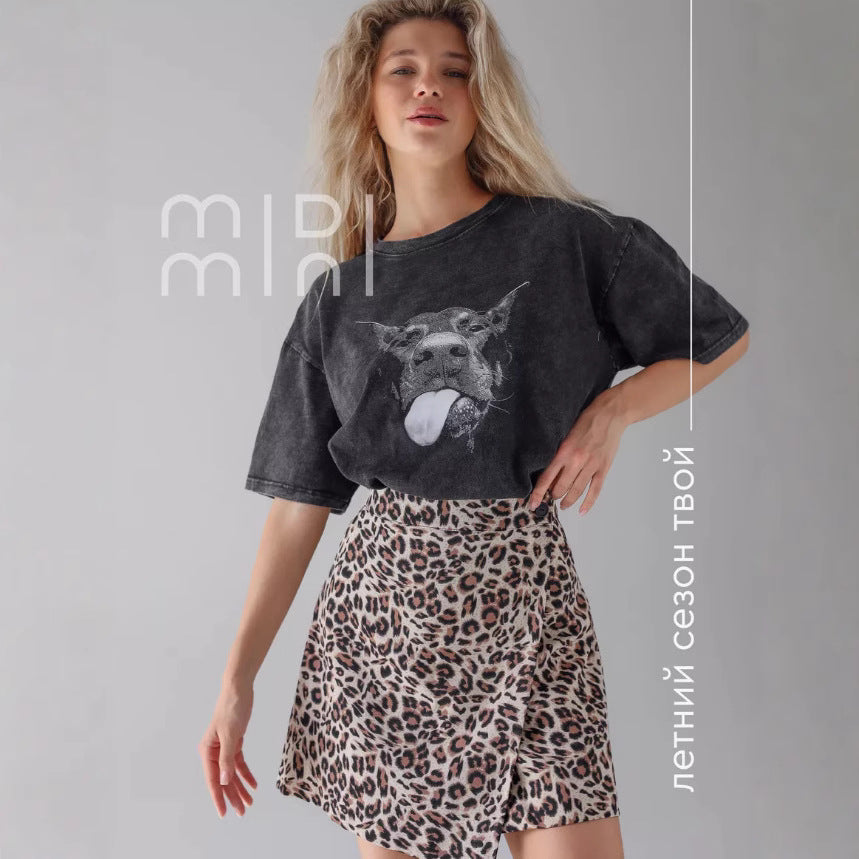 Versatile Slimming High Waist A- Line Slit Skirt