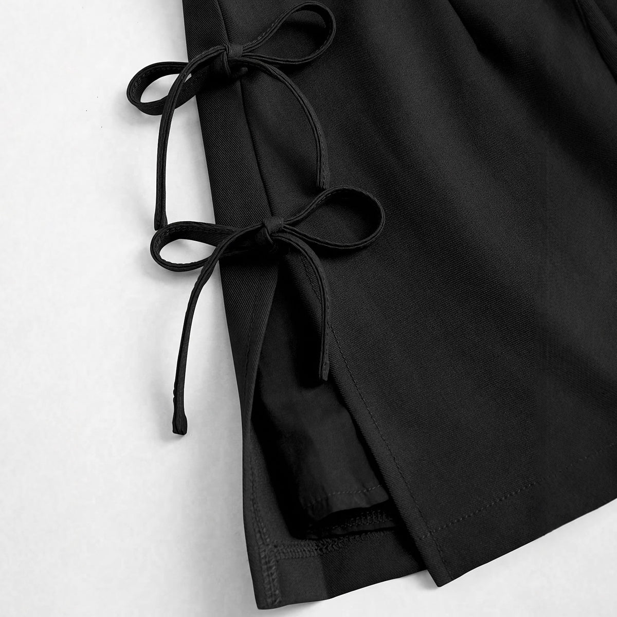 Bow Tie Sexy Slit Word Mini Skirt
