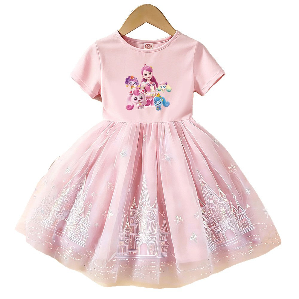 Children's Wonderful Cute Summer Short Sleeve Princess Gauze Children's Dress