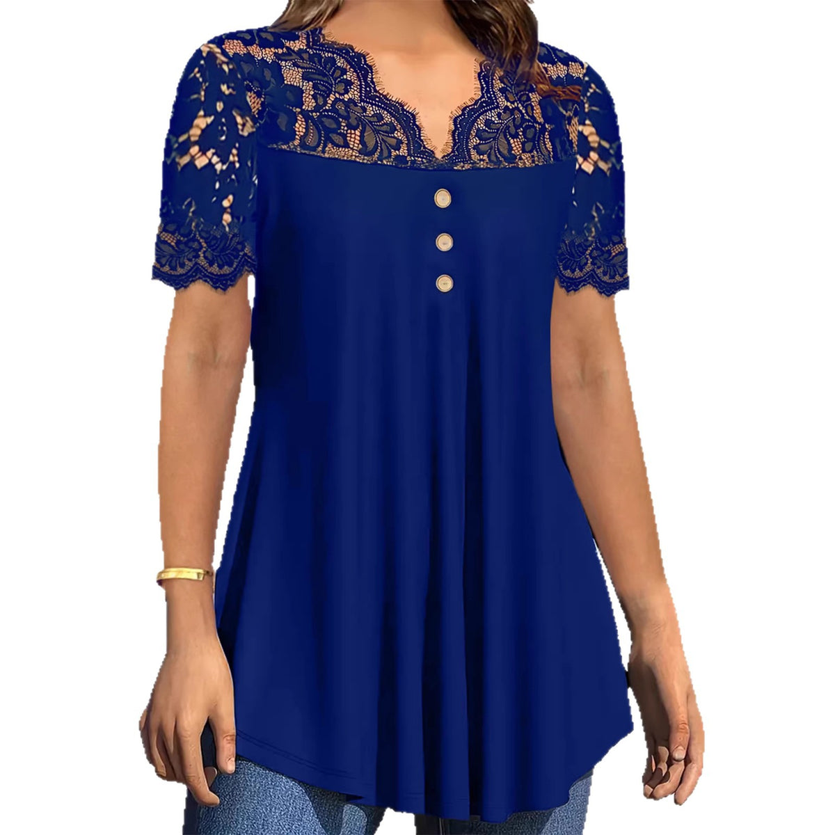 Women's Solid Color Ruffled Sleeves Shirt Modal Women's T-shirt