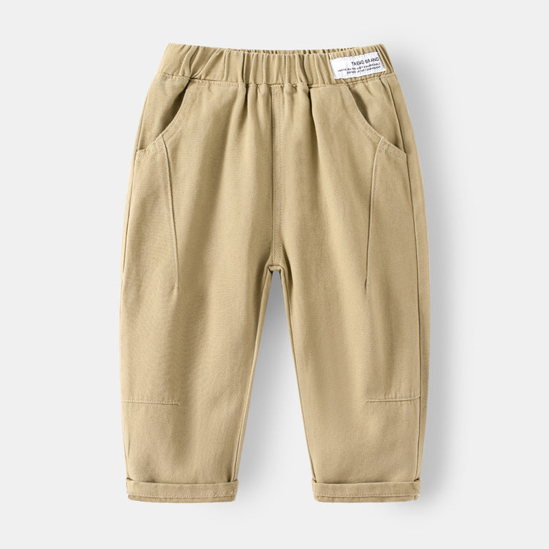 Children's Spring Trousers Letter Logo Fashion Casual Solid Children's Pants