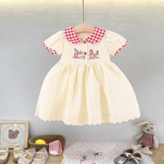 Children's Summer Peter Pan Collar Short Sleeve Princess Children's Dress