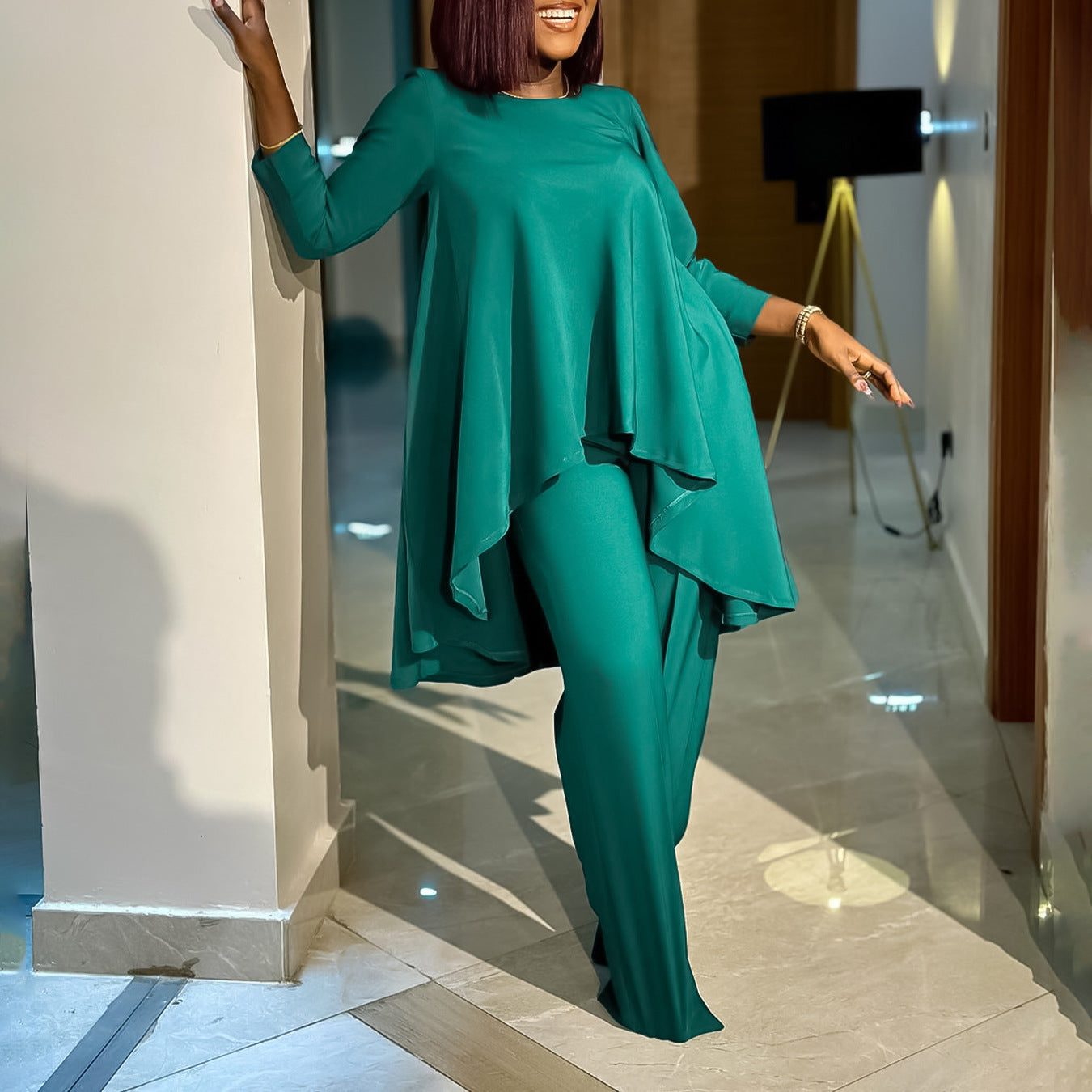 Women's Loose Irregular Elegant African Two Piece Fashion Casual Suit