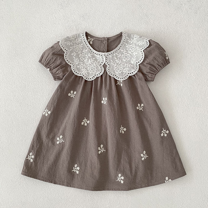 Princess Romper Embroidered Doll Collar Rompers Sisters Children's Dress