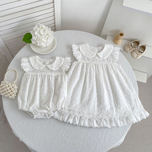 Korean Style Summer Lace Edge Doll Collar Children's Dress