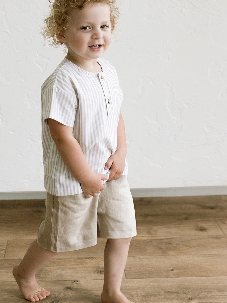 Quality Linen Shorts Summer Comfortable Clothes Elastic Waist Loose Children's Pants