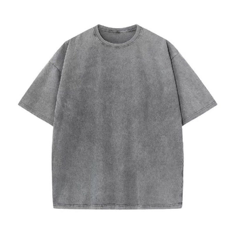 Women's & Men's Summer Fashion Waxed Washed Old Short-sleeved Large Size T-shirt