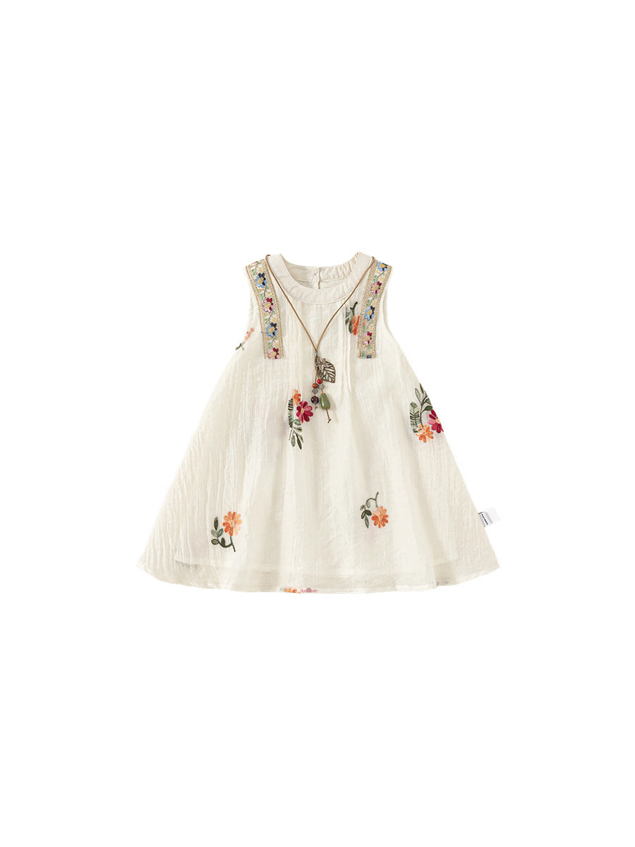 Children's Woven Clothing Skirt Ethnic Style Embroidered Children's Dress