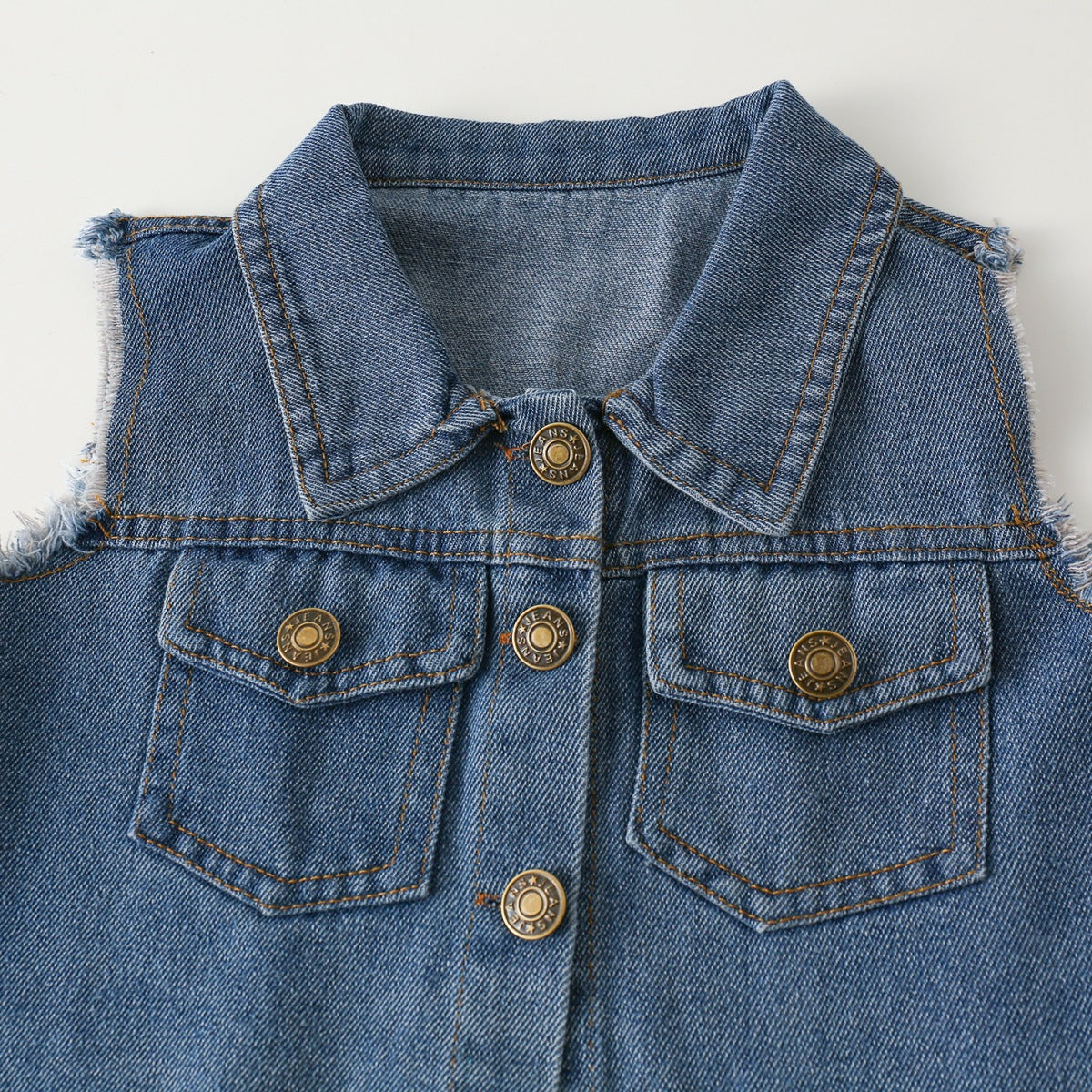 Denim Vest Plus Skirt Two-piece Cute Children's Suit