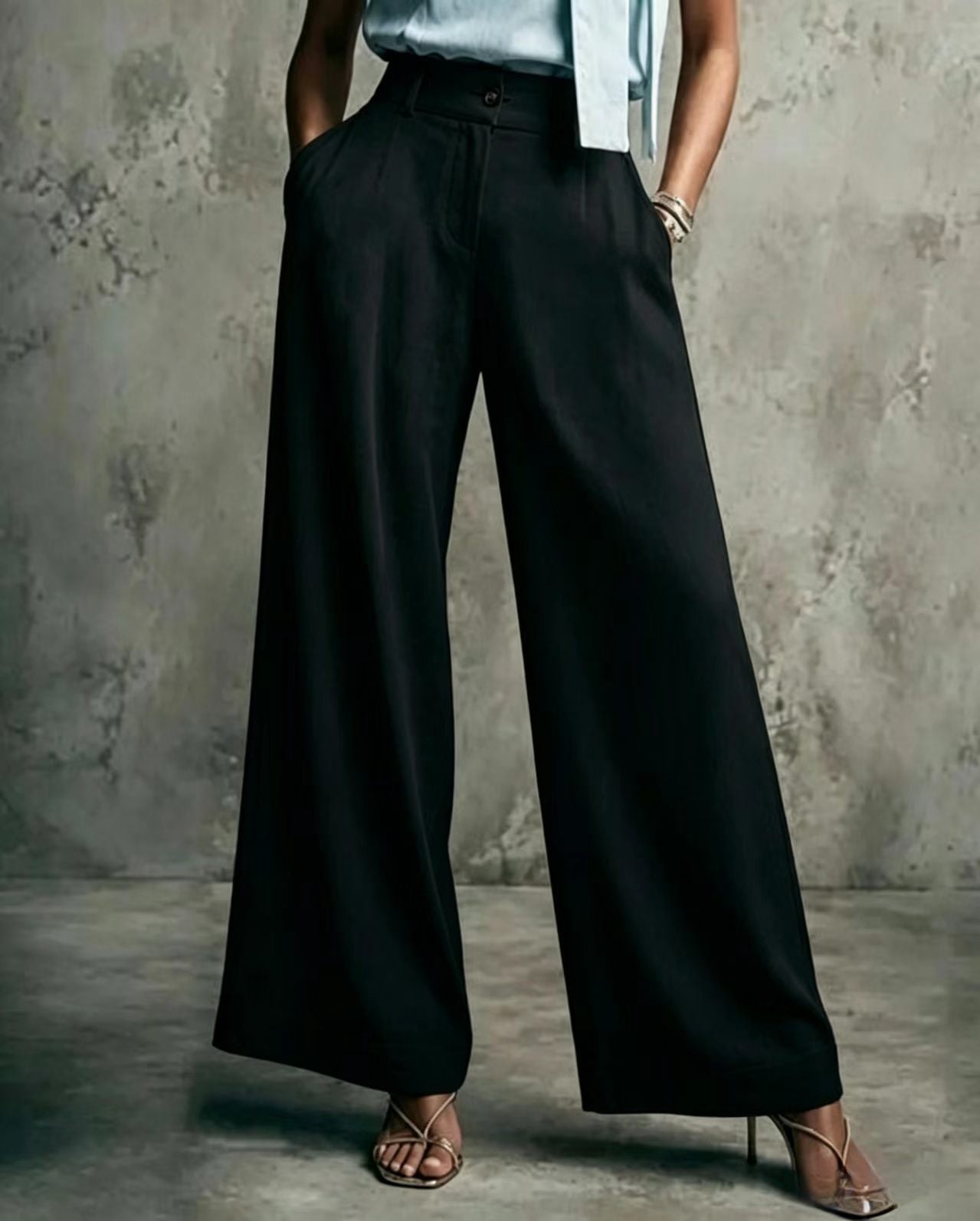 Women's Solid Color Wide Leg High Waist Loose Casual Pants