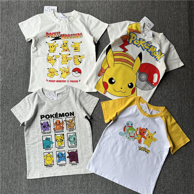 Children's Cartoon Water Paste Breathable Printed Summer Short Sleeve Children's T-shirt
