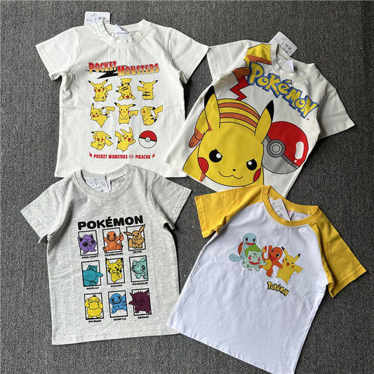 Children's Cartoon Water Paste Breathable Printed Summer Short Sleeve Children's T-shirt