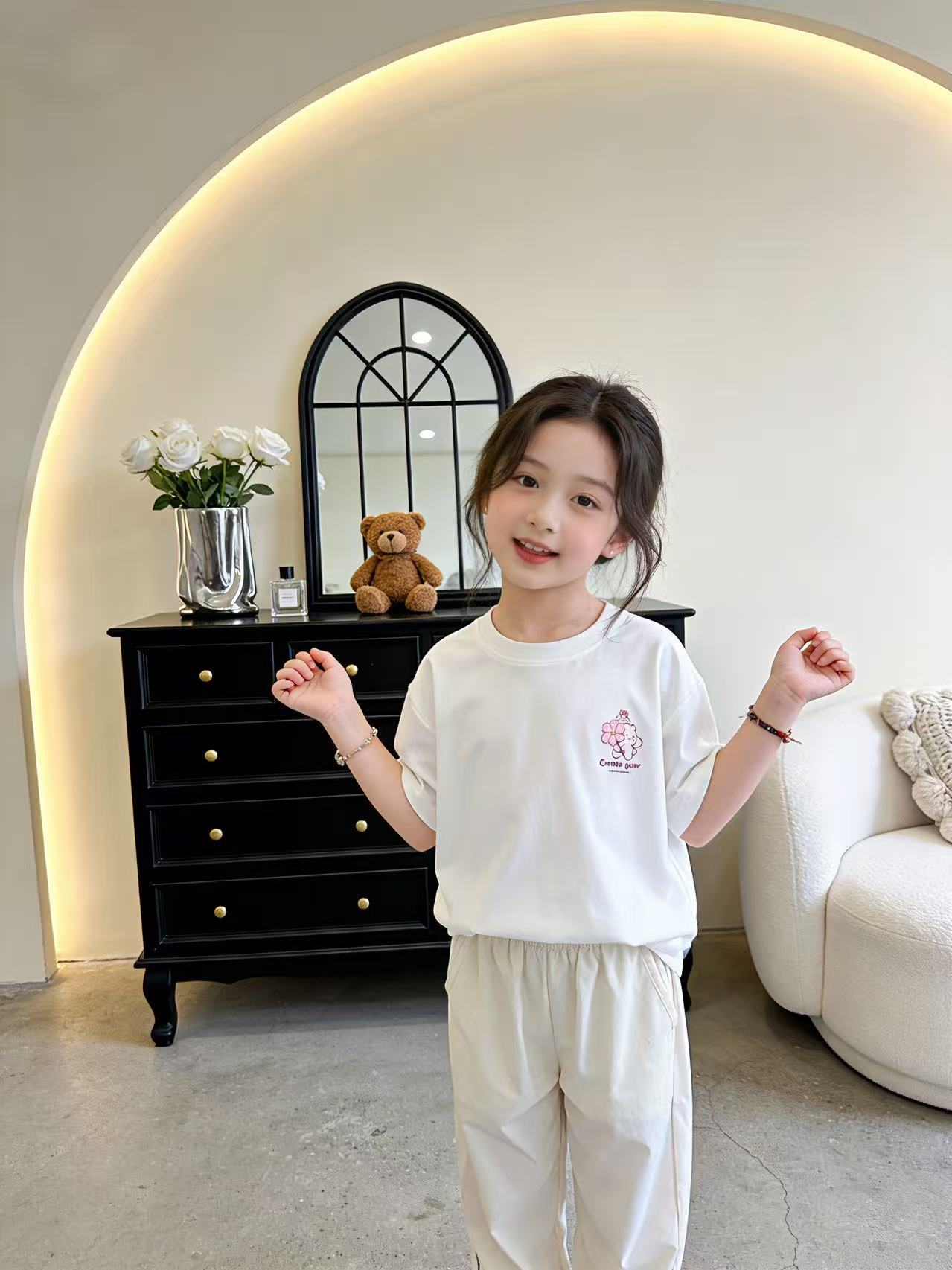 Children's Small Yellow Duck Short Sleeve Clothing Children's T-shirt