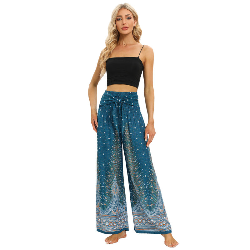 Bohemian Loose Rayon Culottes Ethnic Summer Pants