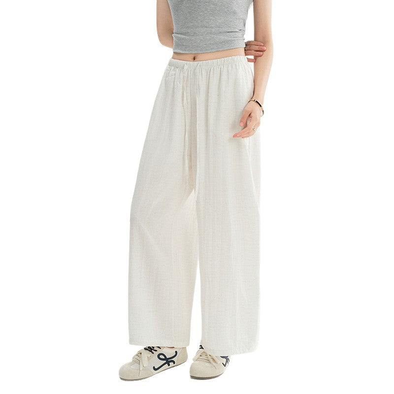 Women's Balloon Summer Thin Cropped Small White Pants