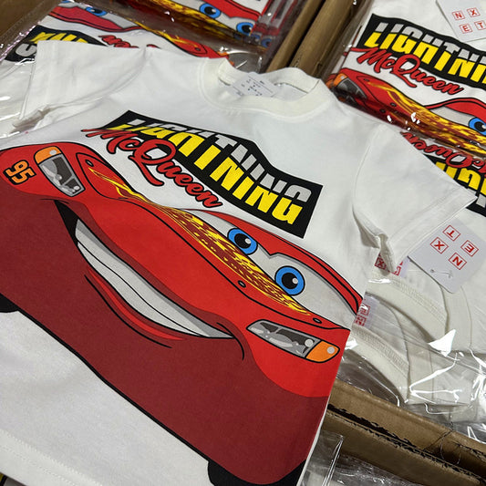 Children's Car Luba Er Short Sleeve Water Paste Children's T-shirt