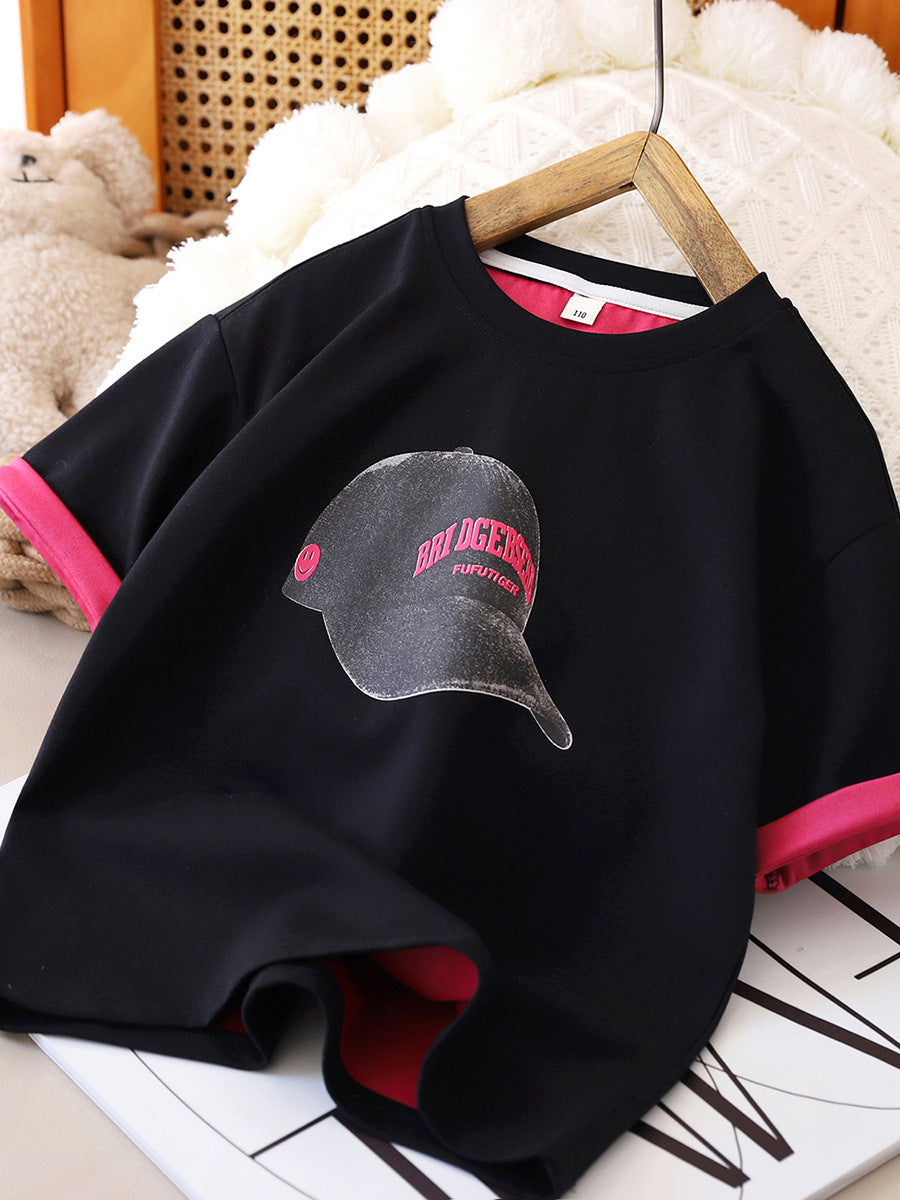 Children's Summer Clothing Short-sleeved Top Middle Big Children's T-shirt