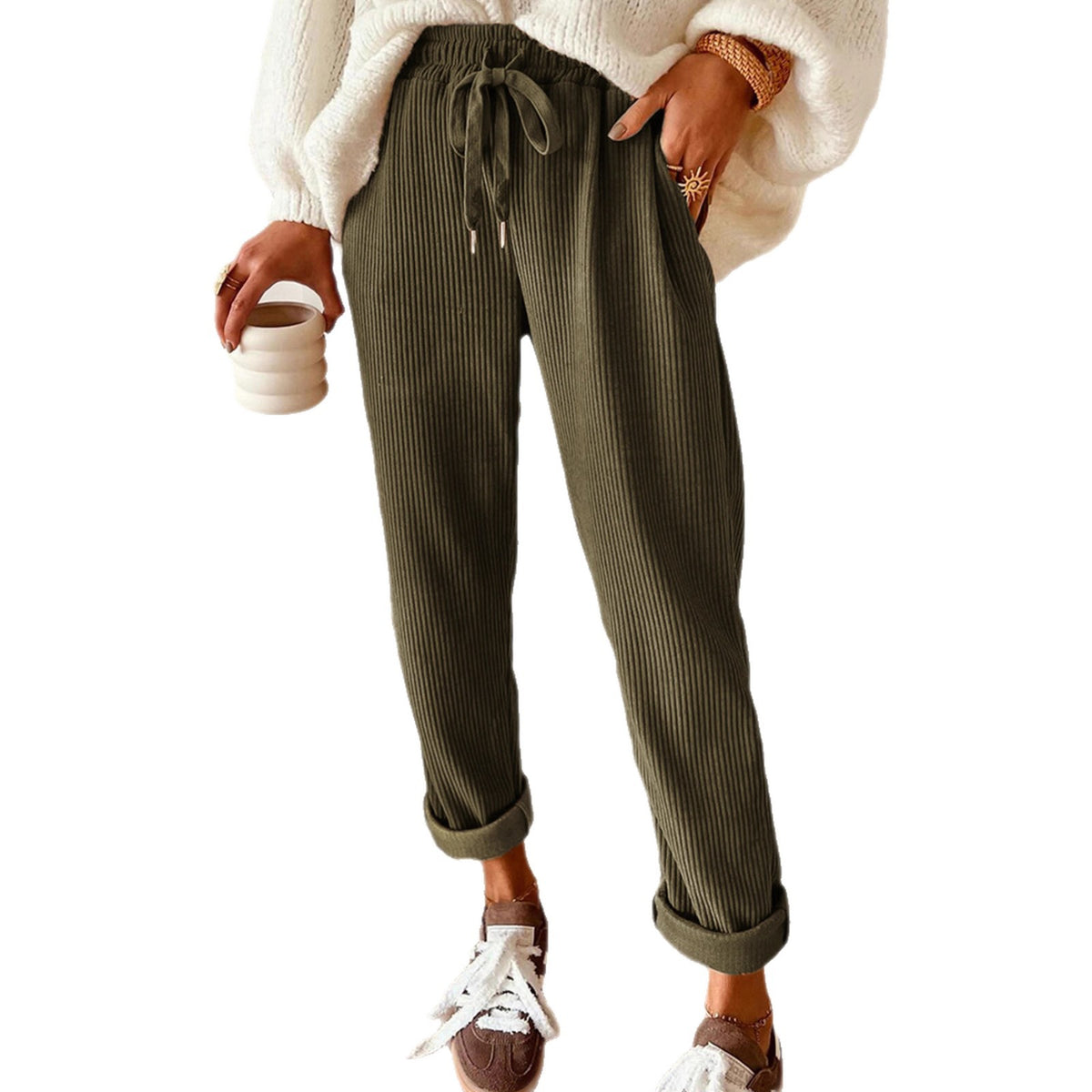New Women's Clothes Fashion Solid Color Casual Pants