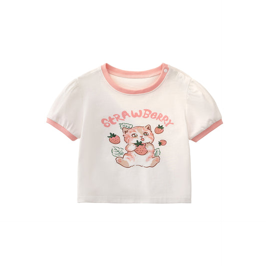 Children's Short-sleeved Summer Casual Bottoming Shirt Pure Cotton Clothes Cute Children's T-shirt
