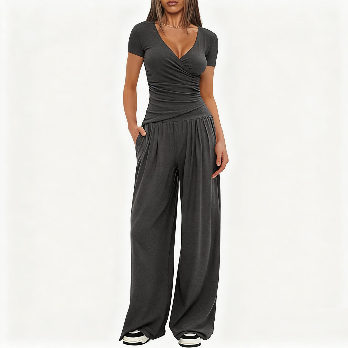 Women's Short-sleeved Sportswear Two-piece Leisure Commute Fashion Casual Suit