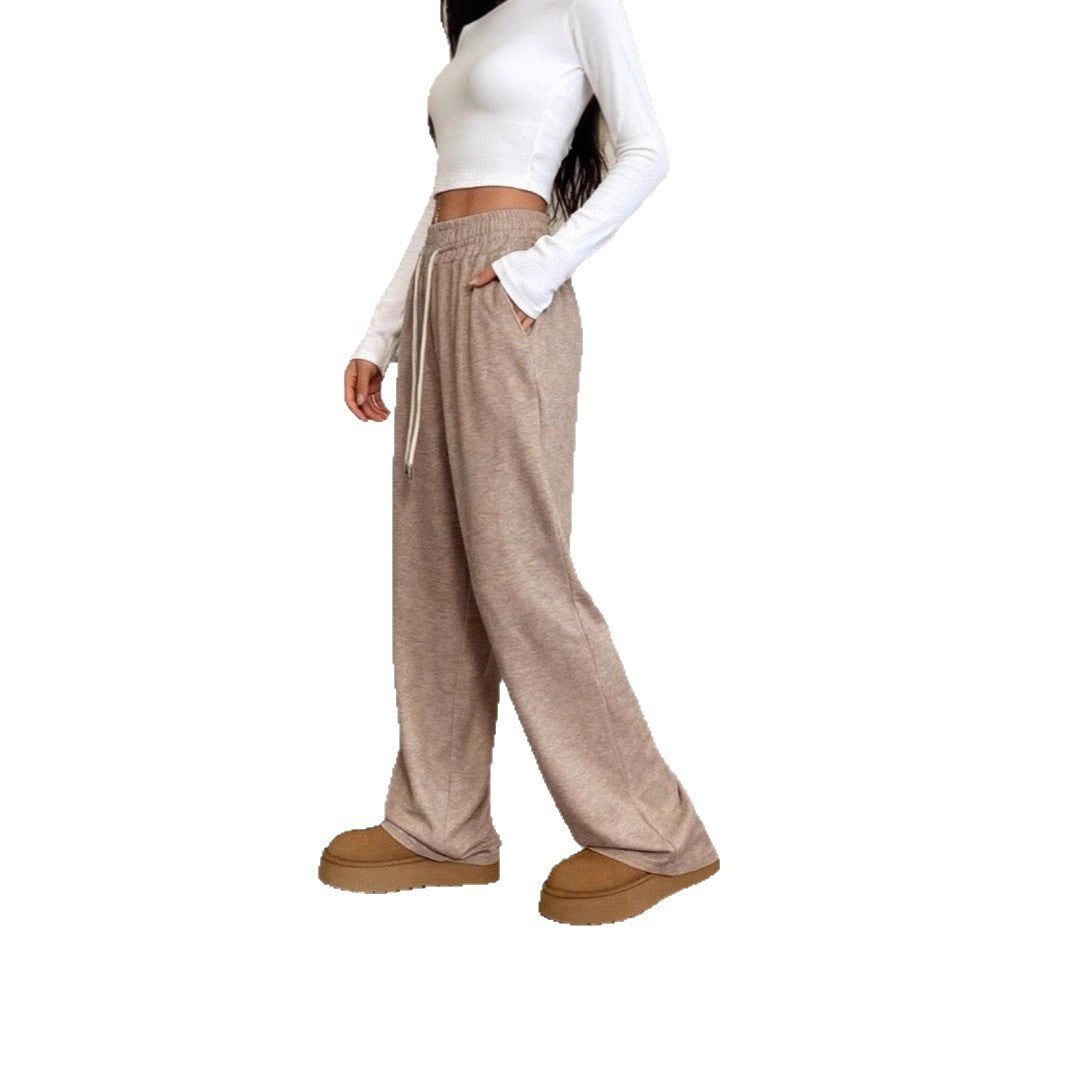 Keep Warm High Waist Pocket Loose Casual Pants