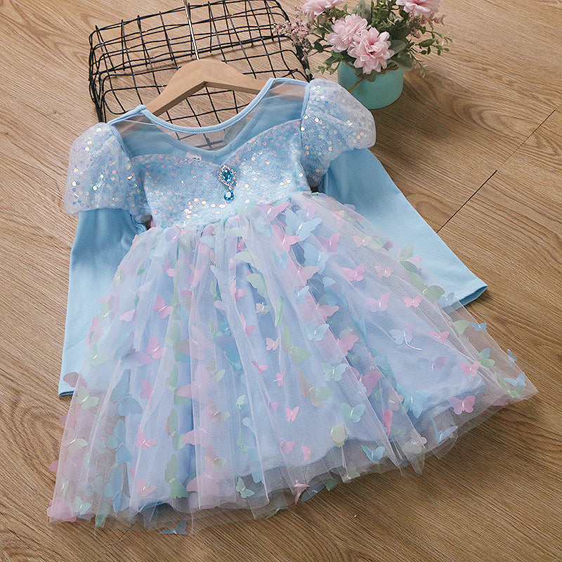Western Style Skirt Pettiskirt Luminous Princess Children's Dress