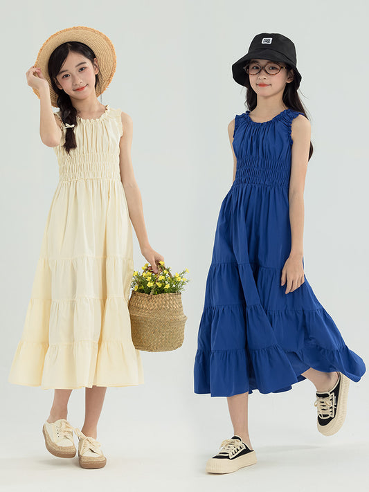 Children's Sleeveless Long Summer Medium Large Clothing Adult Lady Like Woman Children's Dress