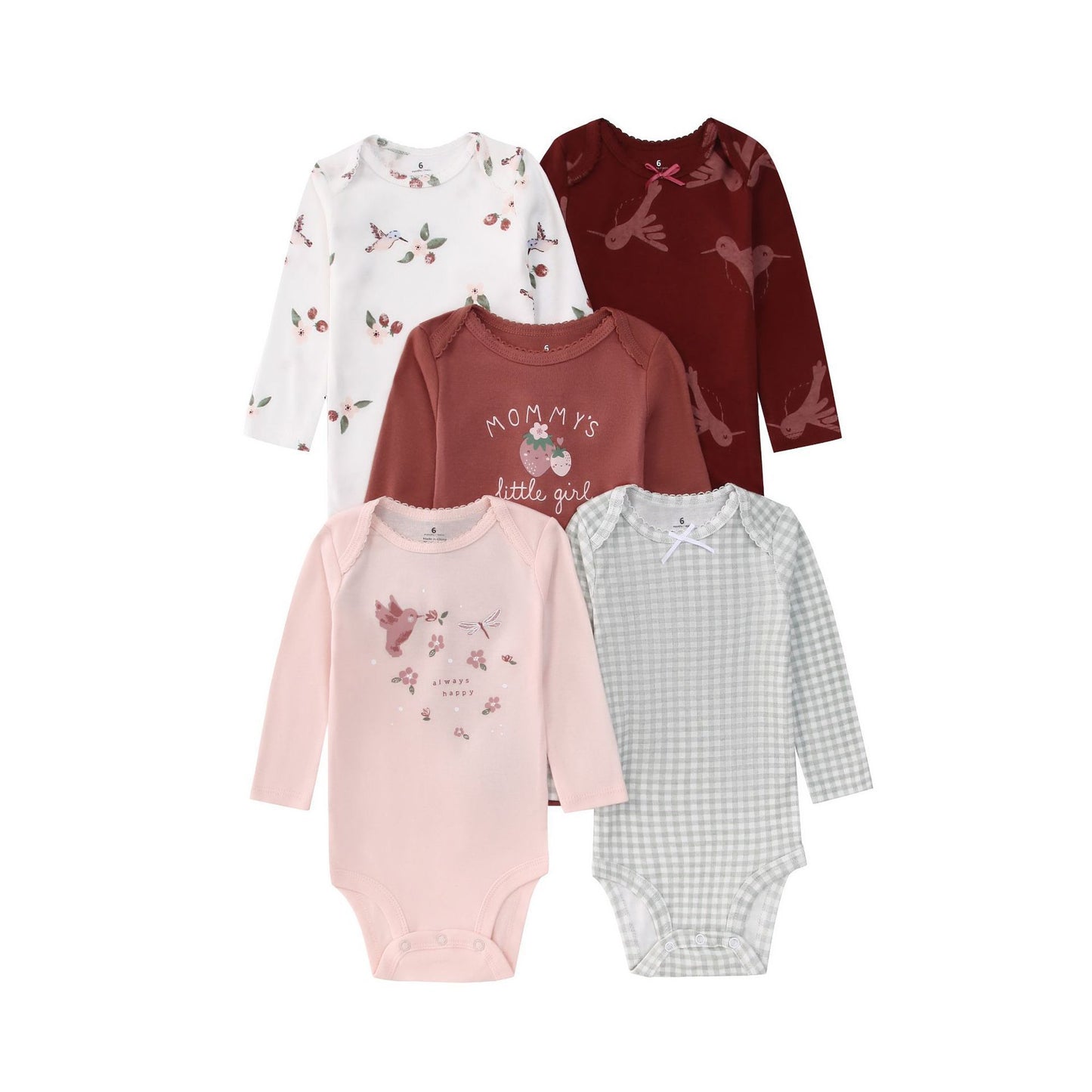 Children's Clothing Long-sleeved Triangle Romper Five Pieces Jumpsuit, Climbing Suit
