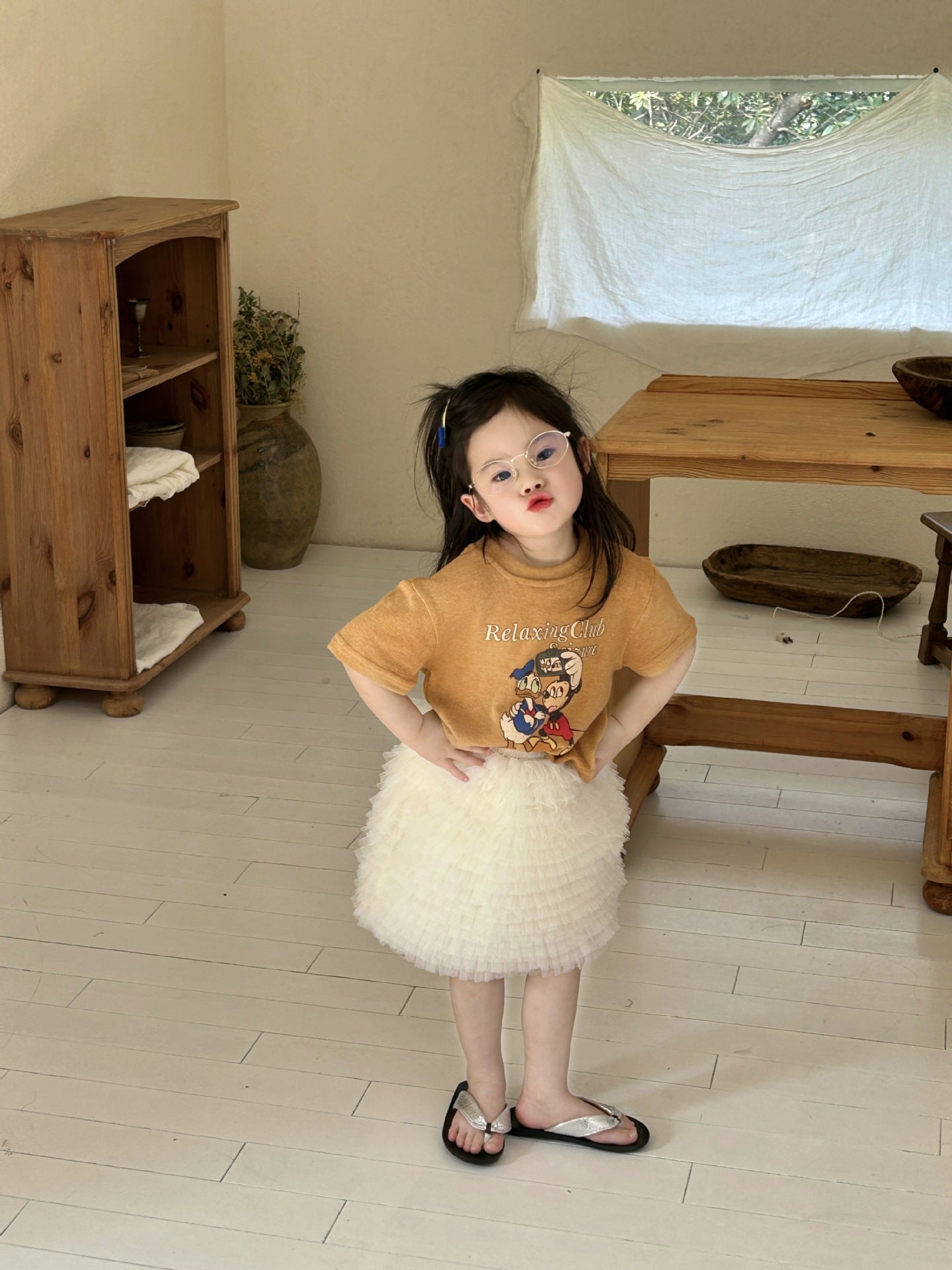 Children's Summer Korean Style Clothing Cartoon Round Neck Short Children's T-shirt