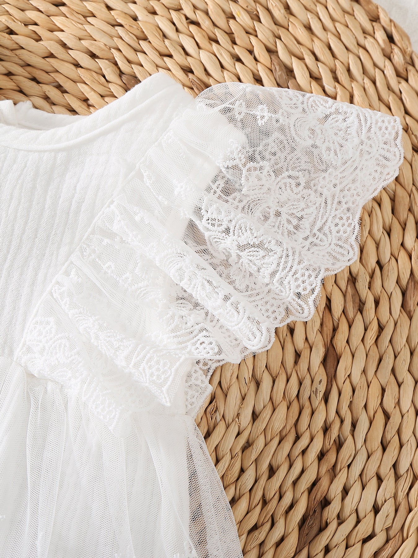Summer Clothes Lace Flounced Sleeve One-piece Romper Jumpsuit, Climbing Suit