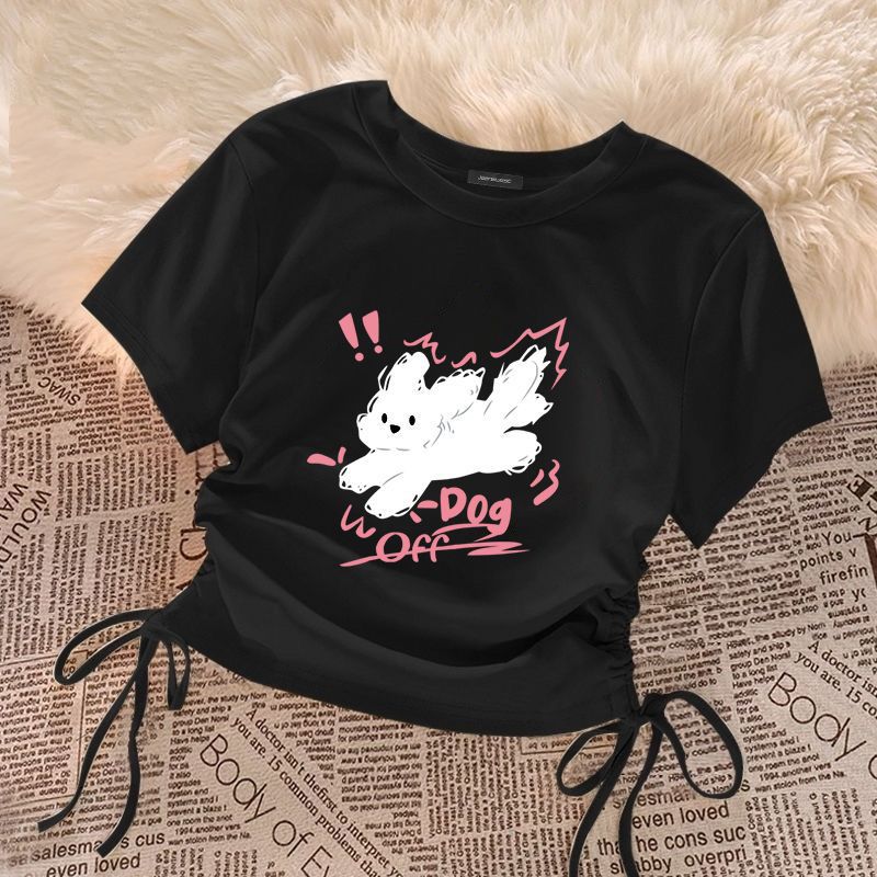 Children's Summer Western Style Thin Medium Big Drawstring Children's T-shirt