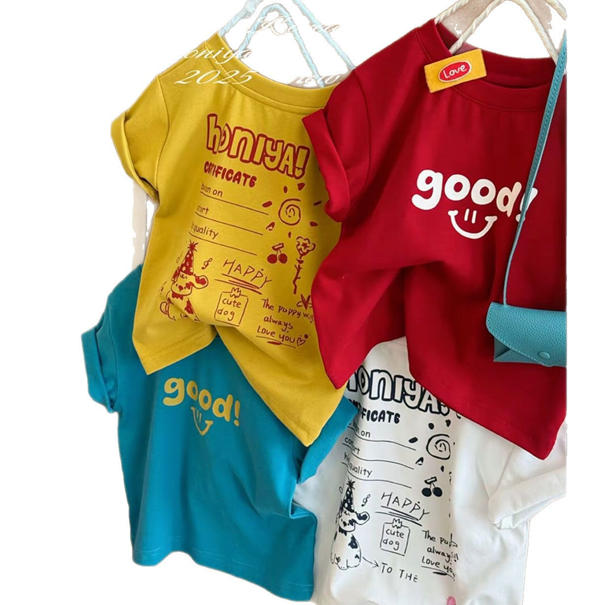 Fried Street Summer Clothes Family Three Or Four Cartoon Parent-child Outfit