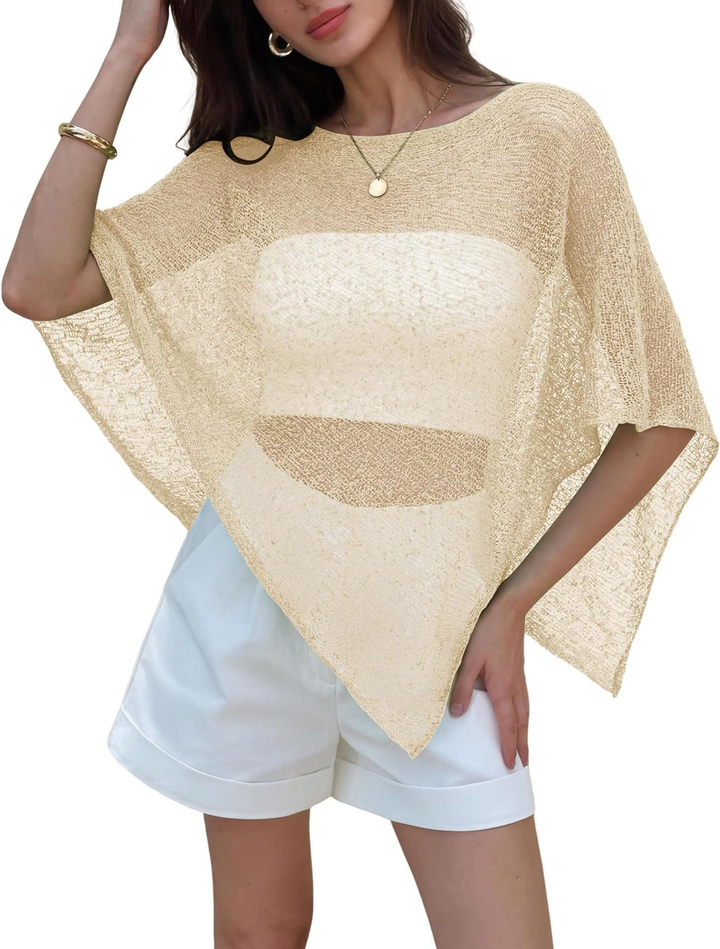 Women's Shawl Sun Protection Loose Idle Thin Ice Silk Lace Shirt, Chiffon Shirt