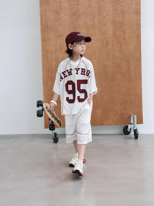 Teen Boys Summer Clothes Outfit Basketball Wear Sports Children's Suit