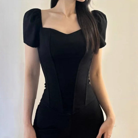 Women's Sleeve Fishbone Corset Chest Pad Bandeau Slim Fit Slimming Inner Blouses