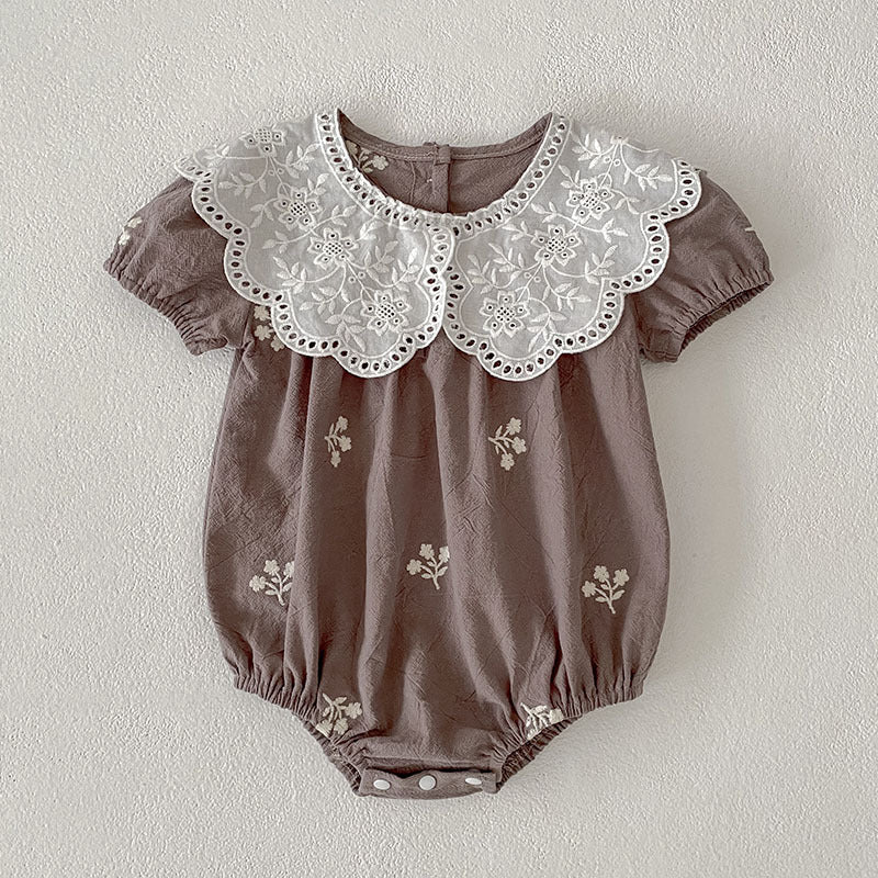 Princess Romper Embroidered Doll Collar Rompers Sisters Children's Dress