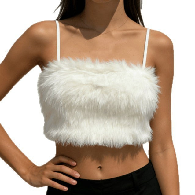 Sexy Hot Tube Solid Color Plush Small Vest/suspenders/tube Top