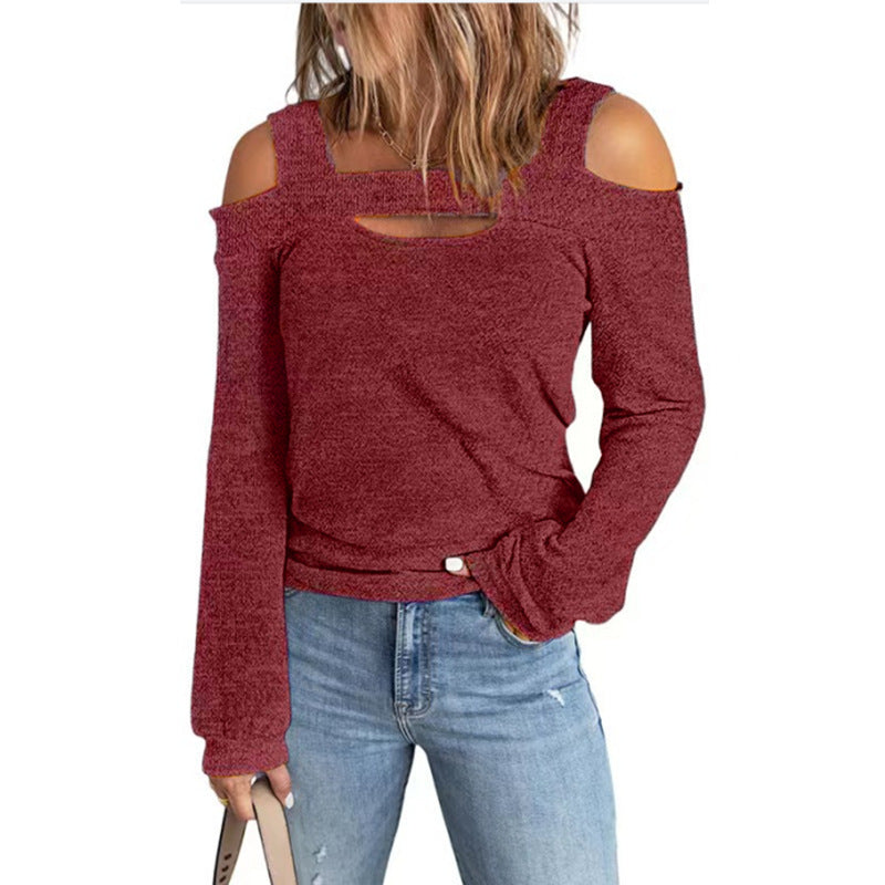 Women's Fashion Casual Solid Color Loose Long Women's T-shirt