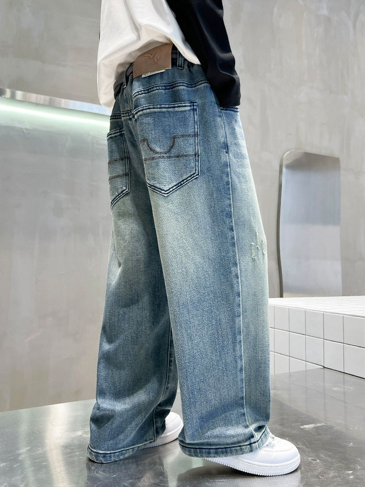 Children's Clothing Boys Autumn Jeans Older Sports Trousers Fashion Trendy Children's Pants