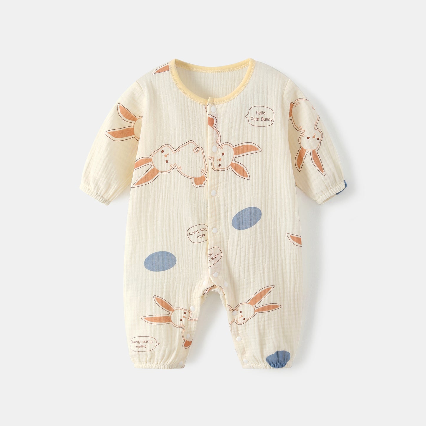 Jumpsuit Summer Long Sleeve Thin Born Gauze Romper One-piece Pajamas Jumpsuit, Climbing Suit