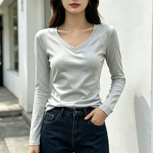 Women's Shoulder Spring Inner Wear Long Sleeve Tops