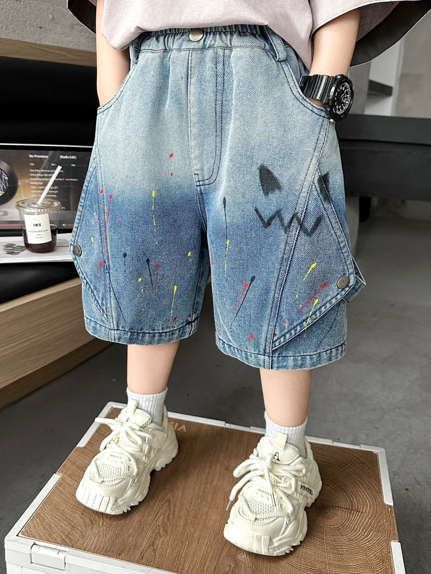 Children's Boy Summer Thin Super Beautiful Shorts Korean Style Fried Children's Pants