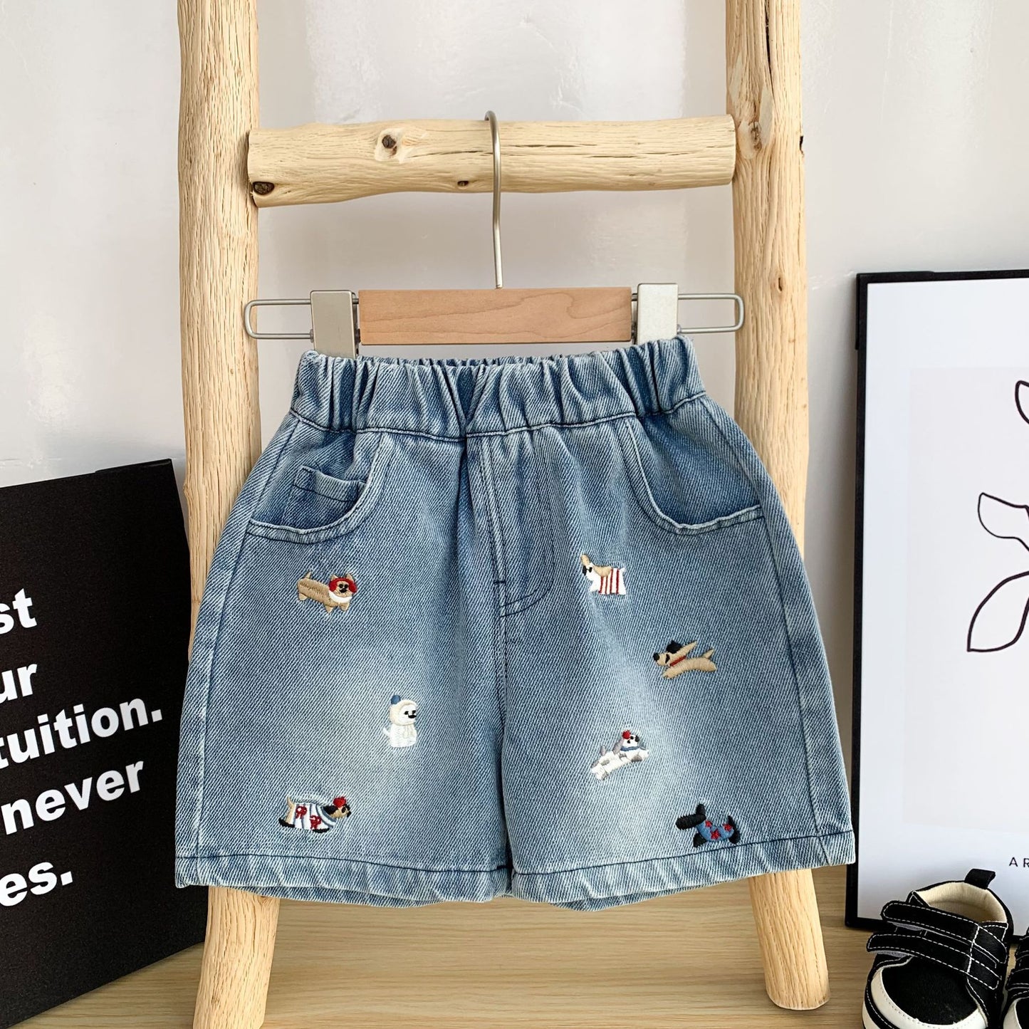 Women's & Men's Infants Summer Striped Embroidery Short-sleeved Shirt Children's T-shirt