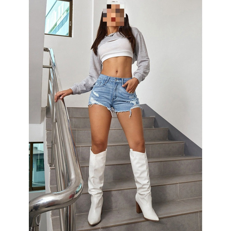 Women's American Retro Summer Fashion Holes Personality Women's Jeans
