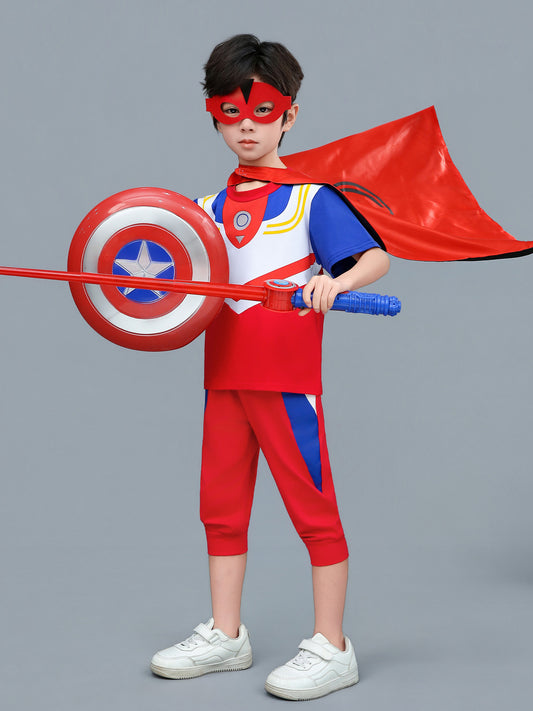 Children's Short-sleeved Cropped Pants Cloak Role-playing Stage Children's Suit
