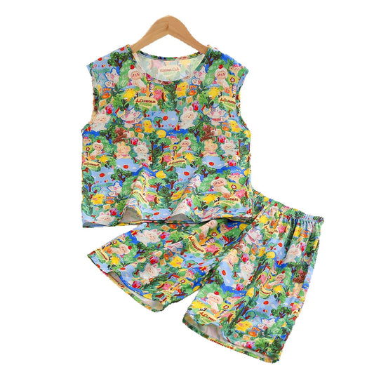 Children's Feeling Bourette Boys Thin Artificial Cotton Children's Suit