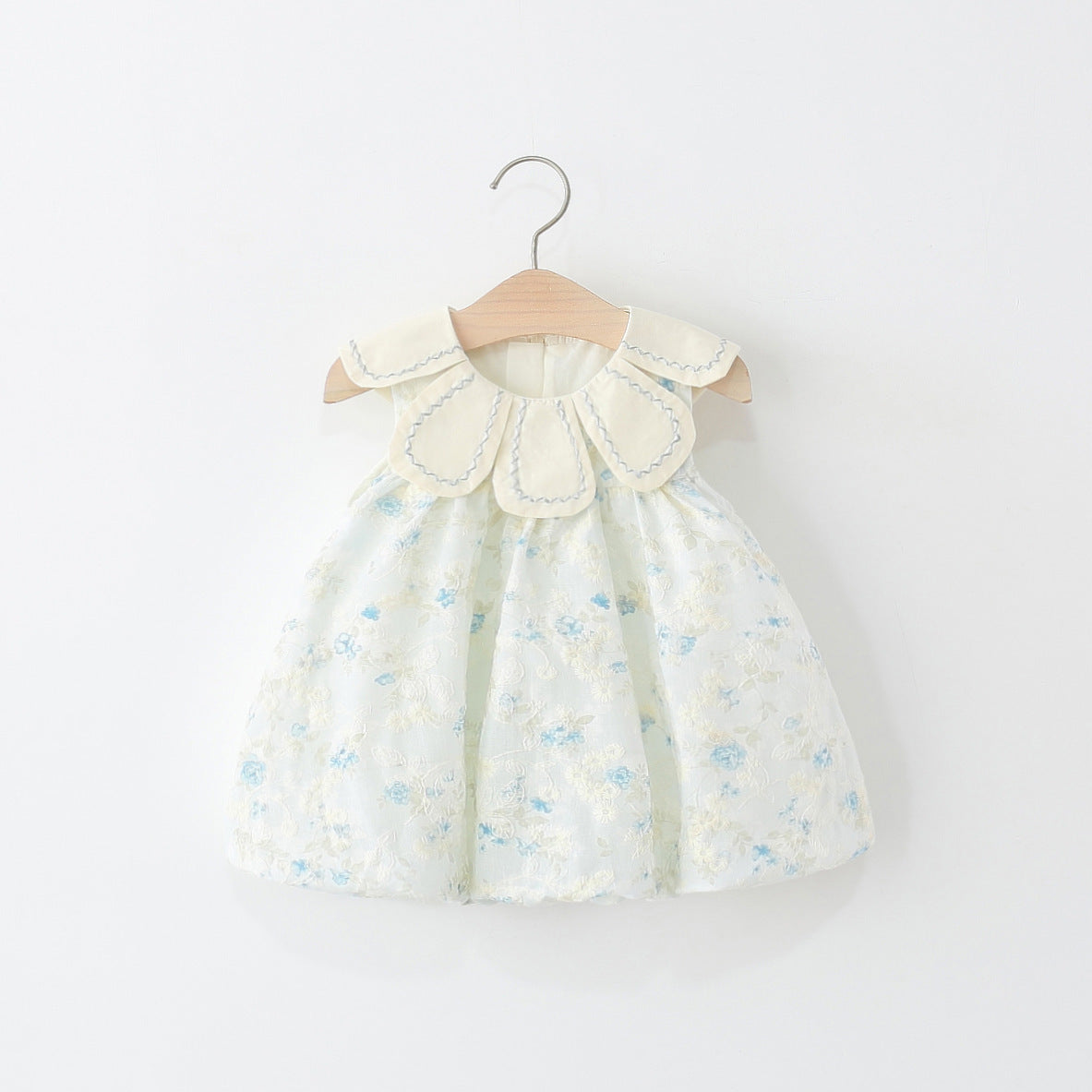 Children's Trendy Clothing Sleeveless One-piece Summer Petal Collar Floral Bud Children's Dress