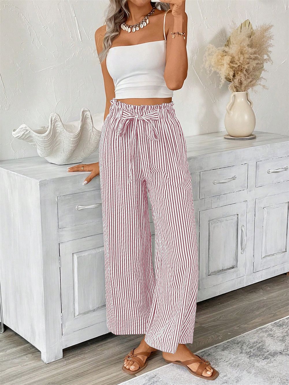 Stylish Innovative Women's Striped Elegant Female Casual Pants